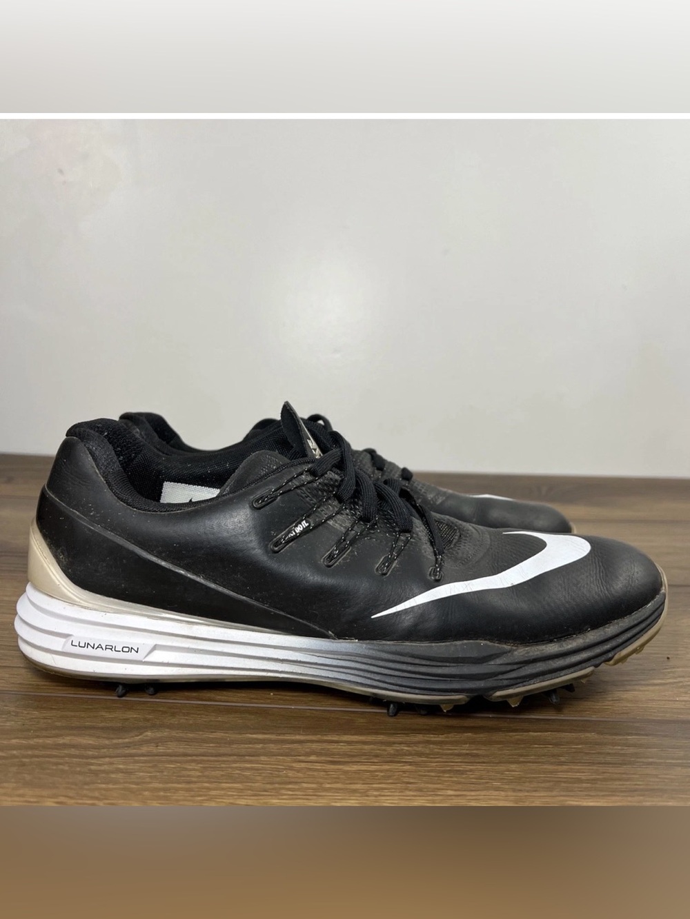 Nike Lunar Control 4 Men’s Size 8.5 Black Spiked Golf Shoes 819037-001